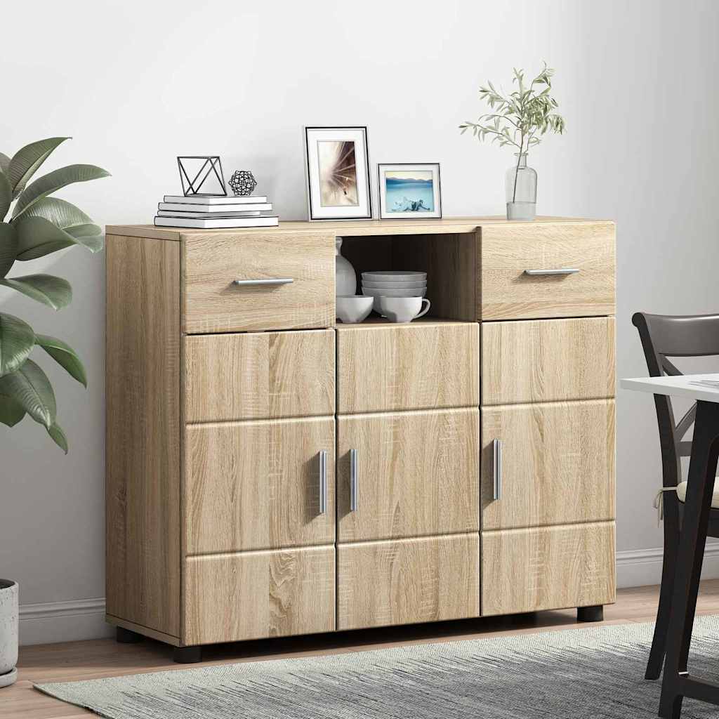 vidaXL Sideboard Sonoma-Eiche 88,5 x 30,5 x 73 cm Holzwerkstoff - Image 4