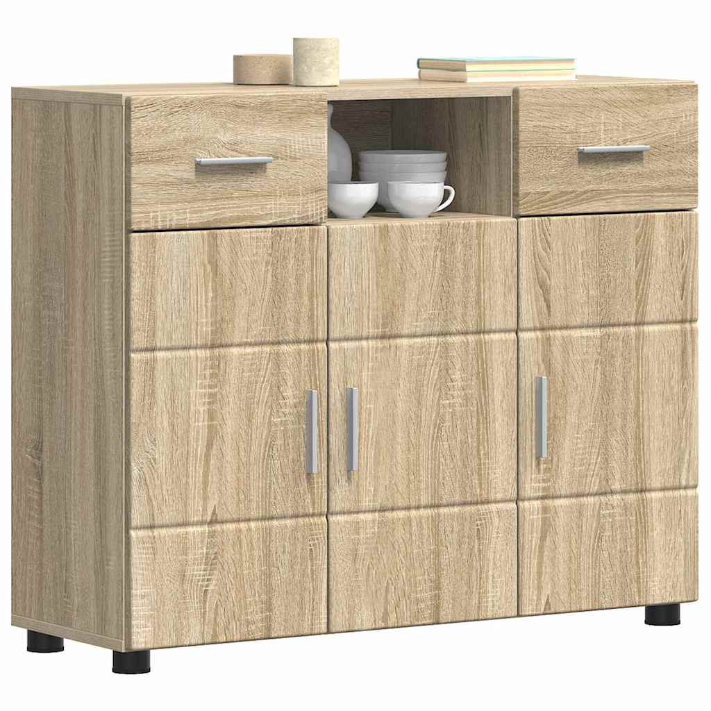 vidaXL Sideboard Sonoma-Eiche 88,5 x 30,5 x 73 cm Holzwerkstoff - Image 3