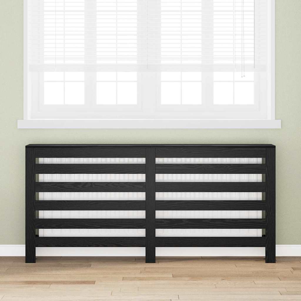 vidaXL Heizkörperabdeckung Schwarz Eichen-Optik 175 x 20 x 82 cm