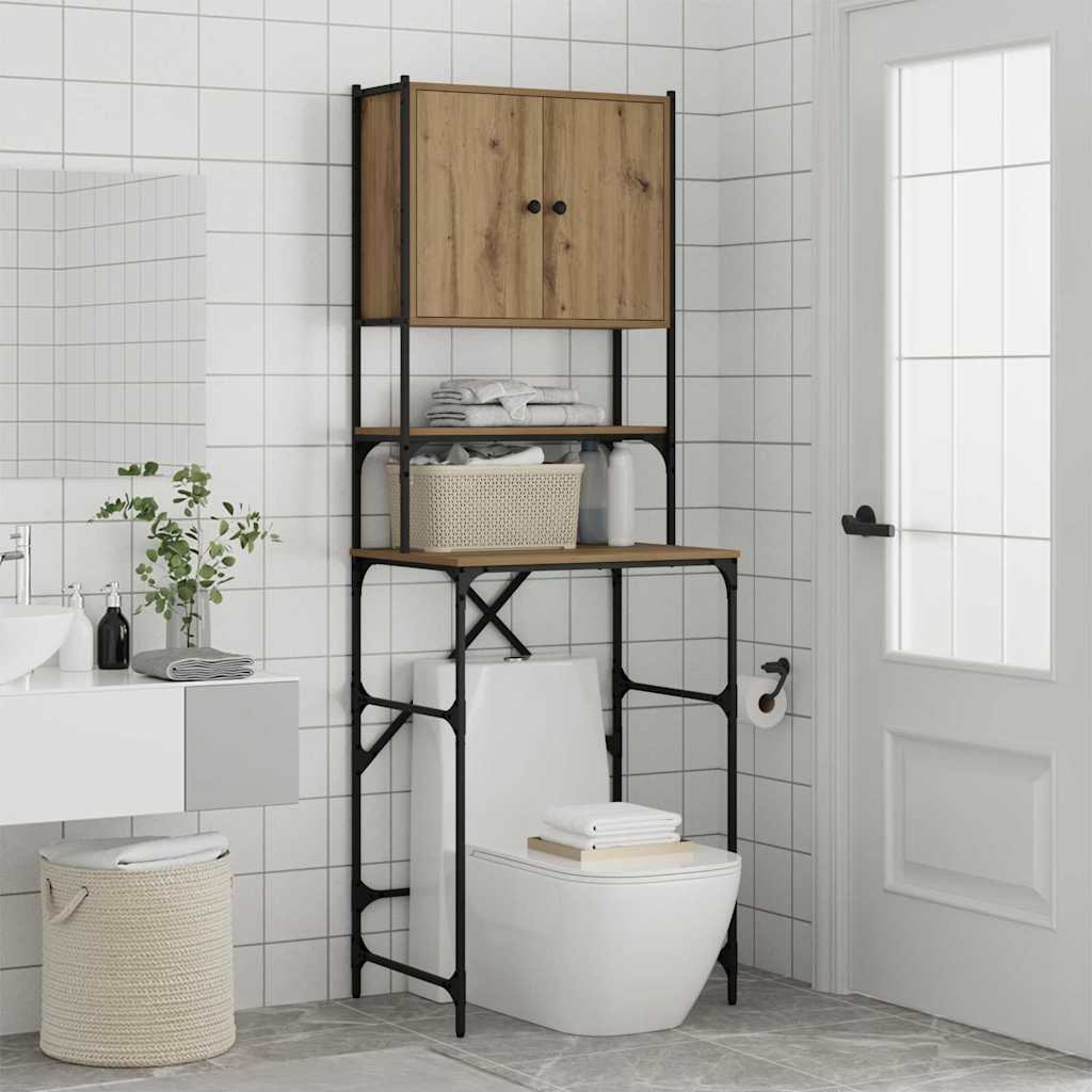 vidaXL Waschmaschinenschrank Eiche handwerklich 68 x 48,5 x 194 cm - Image 4