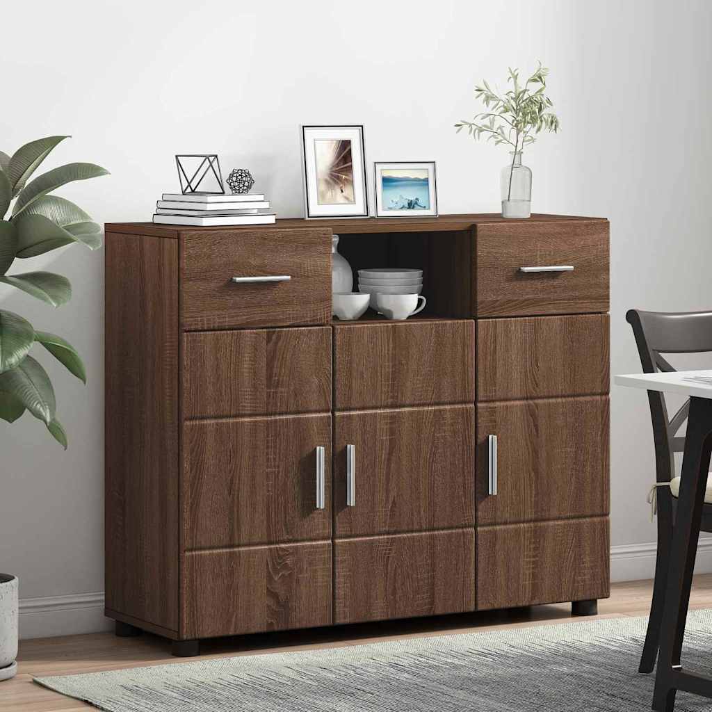vidaXL Sideboard Braun Eichen-Optik 88,5 x 30,5 x 73 cm Holzwerkstoff - Image 4