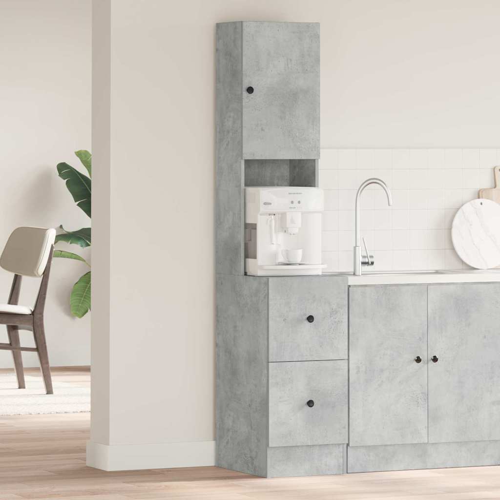 vidaXL Küchenschrank mit Regal Grau 35 x 50 x 180 cm Holzwerkstoff