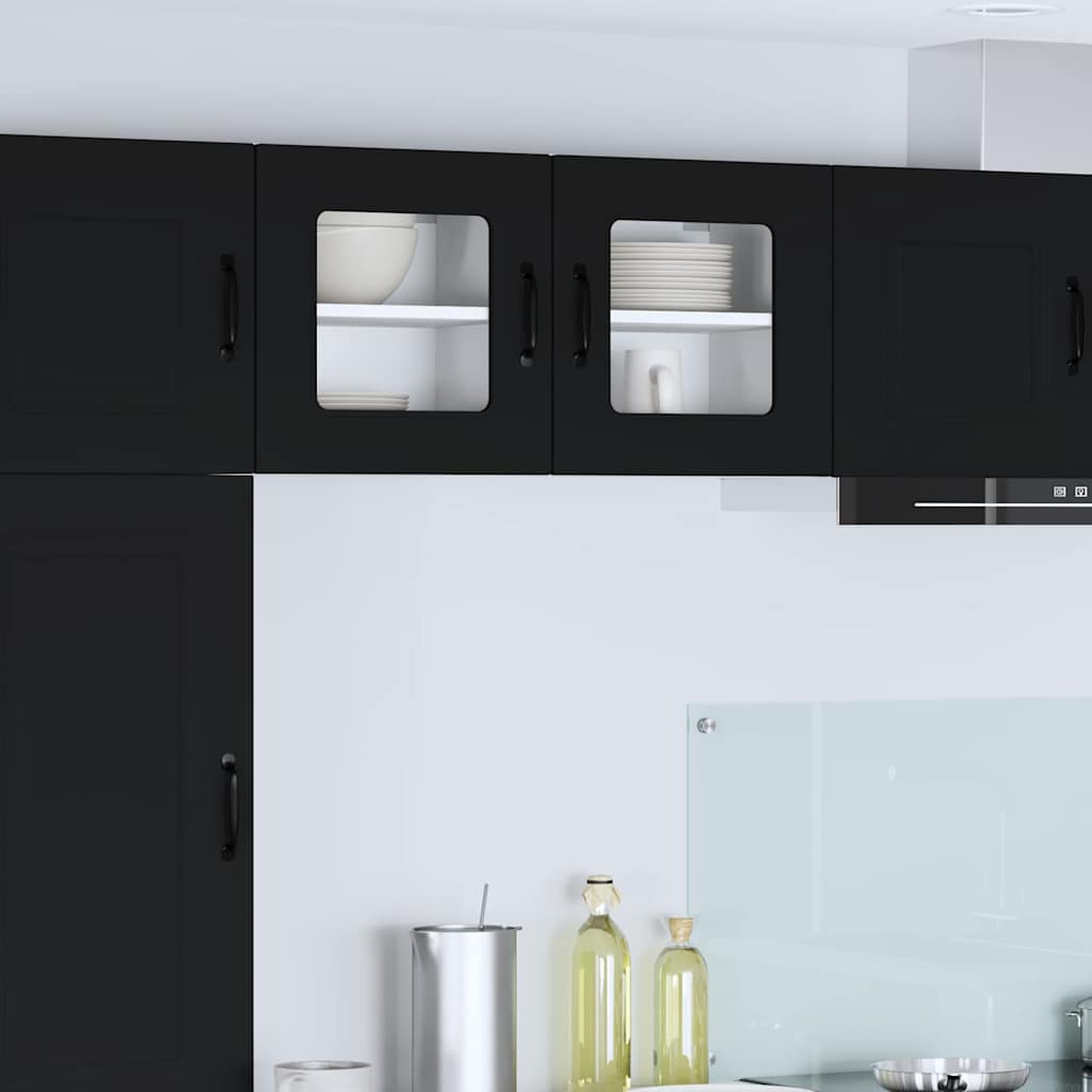 vidaXL Küchenwandschrank 2 pcs Schwarz 40 x 31 x 40 cm Holzwerkstoff