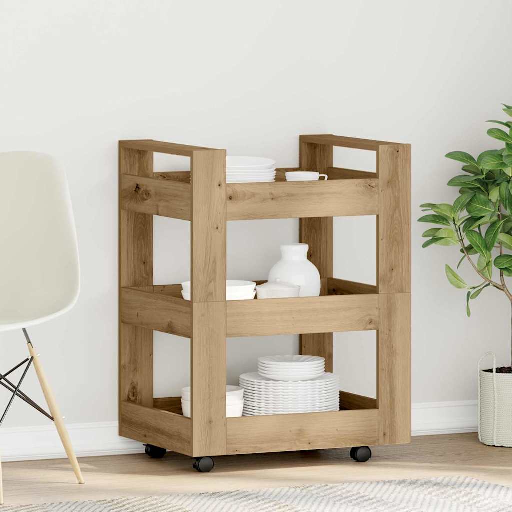 vidaXL Küchentrolley Artisan-Eiche 60 x 45 x 80 cm Holzwerkstoff