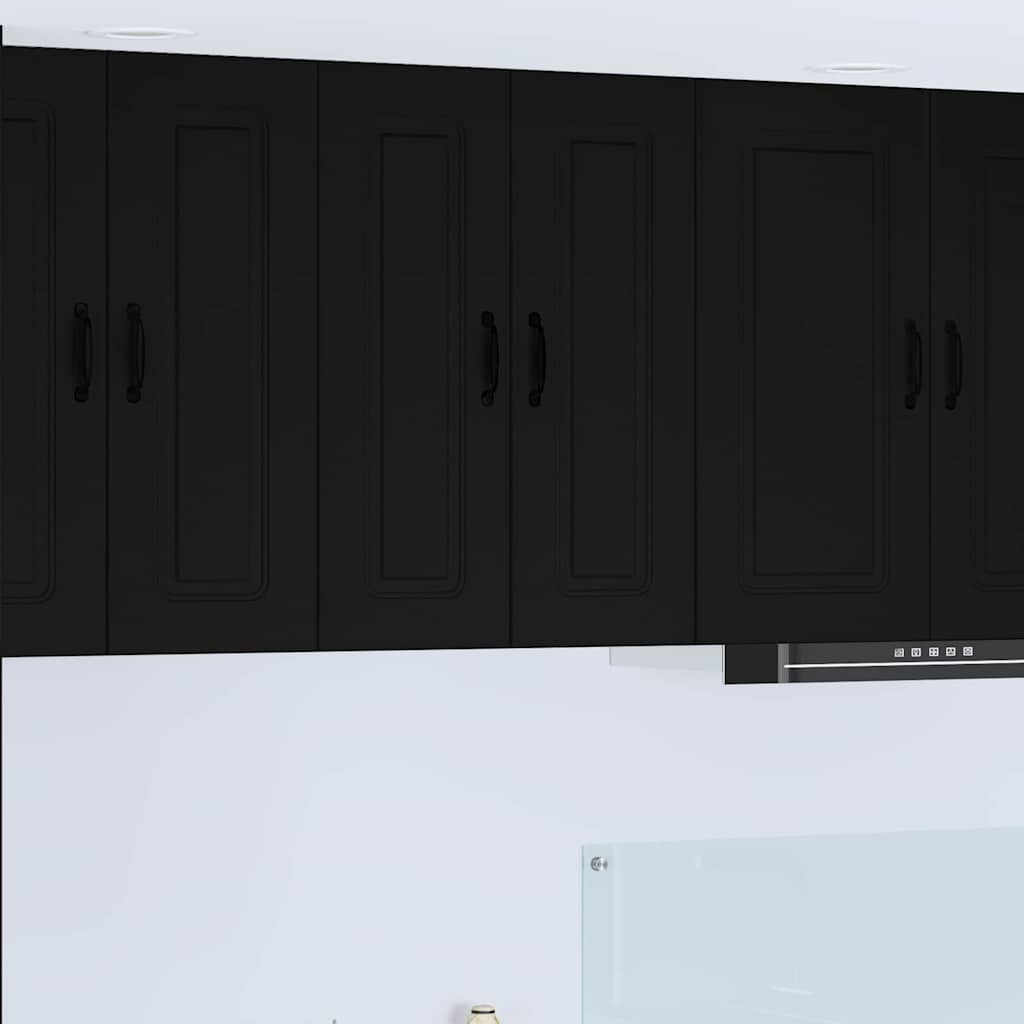 vidaXL Küchenwandschrank 2 pcs Schwarz 30 x 31 x 80 cm Holzwerkstoff
