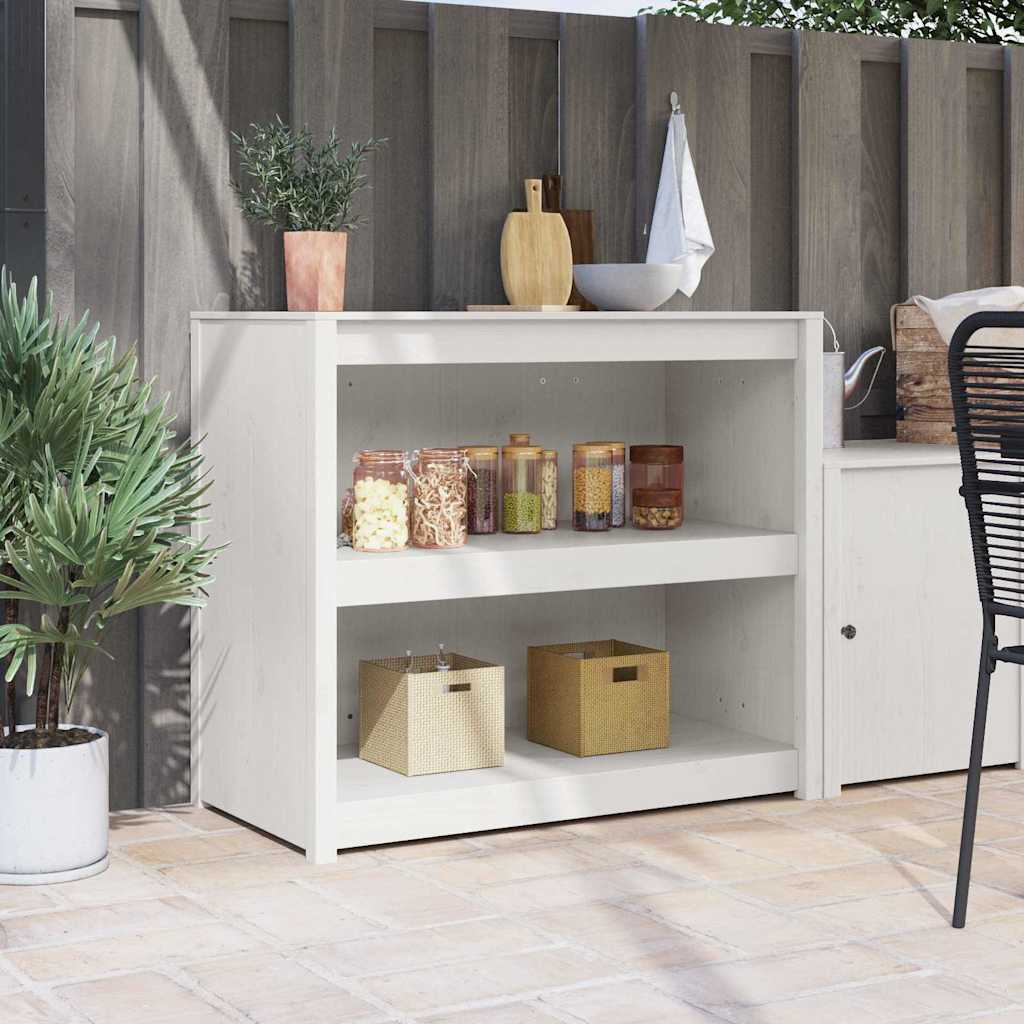 vidaXL Küchenschrank mit Regal Weiß 106 x 55 x 92 cm Massivholz Kiefer
