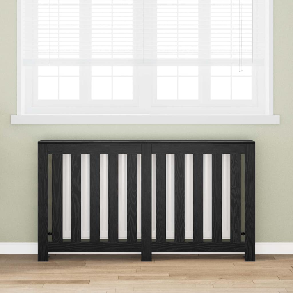 vidaXL Heizkörperabdeckung Schwarz Eichen-Optik 149 x 20 x 82 cm