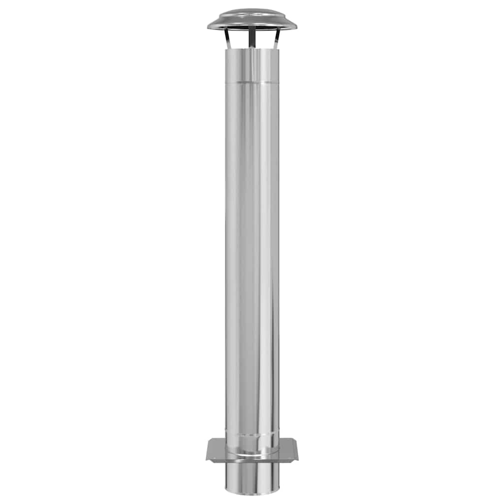 vidaXL Kaminverlängerung Silber 25 x 25 x 132 cm Edelstahl - Image 4