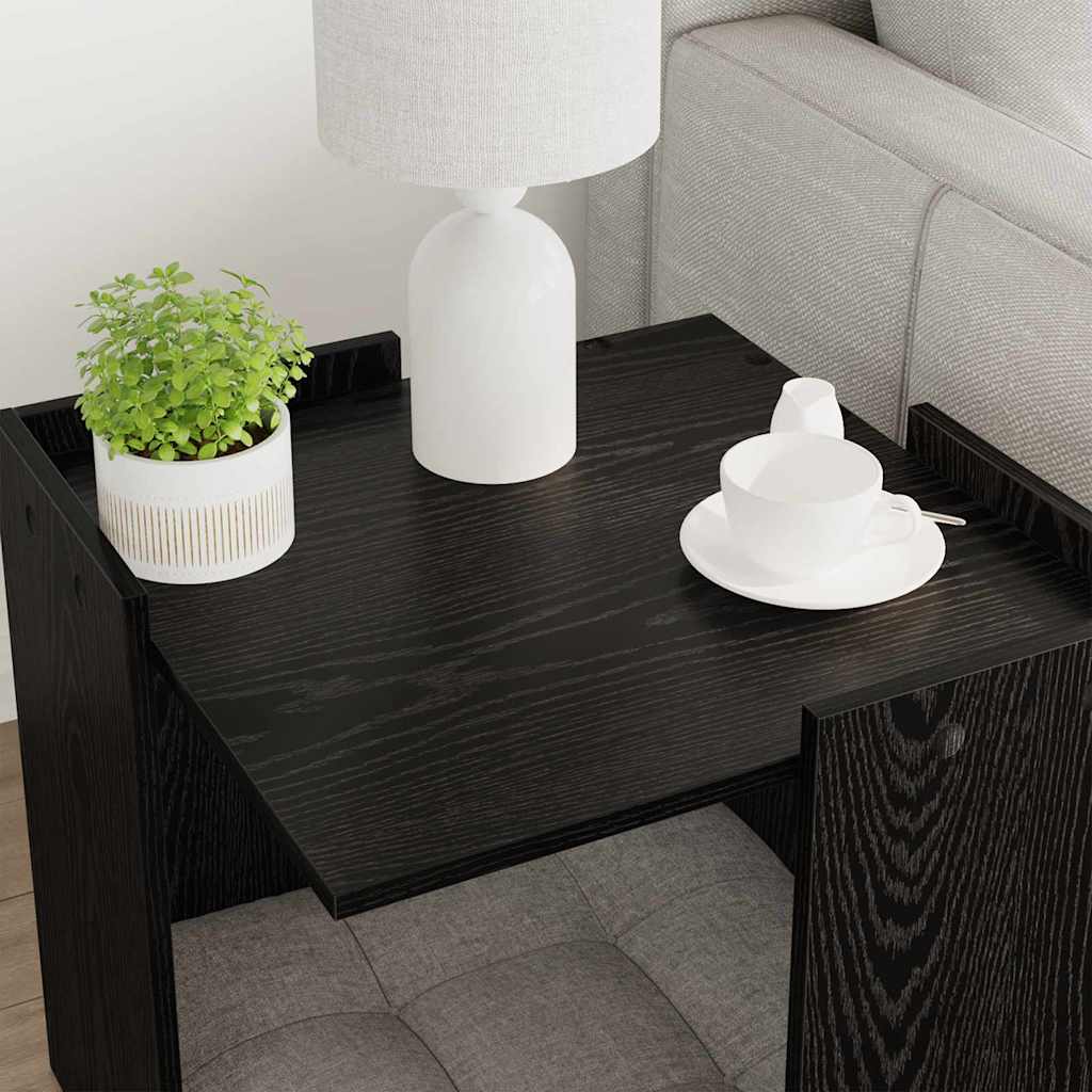 vidaXL Katzenstreu Box Umzäunung Schwarz Eichen-Optik 53 x 53 x 51 cm - Image 4