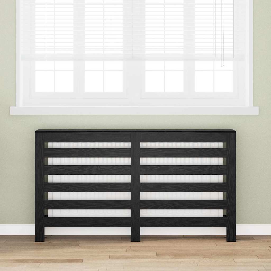 vidaXL Heizkörperabdeckung Schwarz Eichen-Optik 149 x 20 x 82 cm