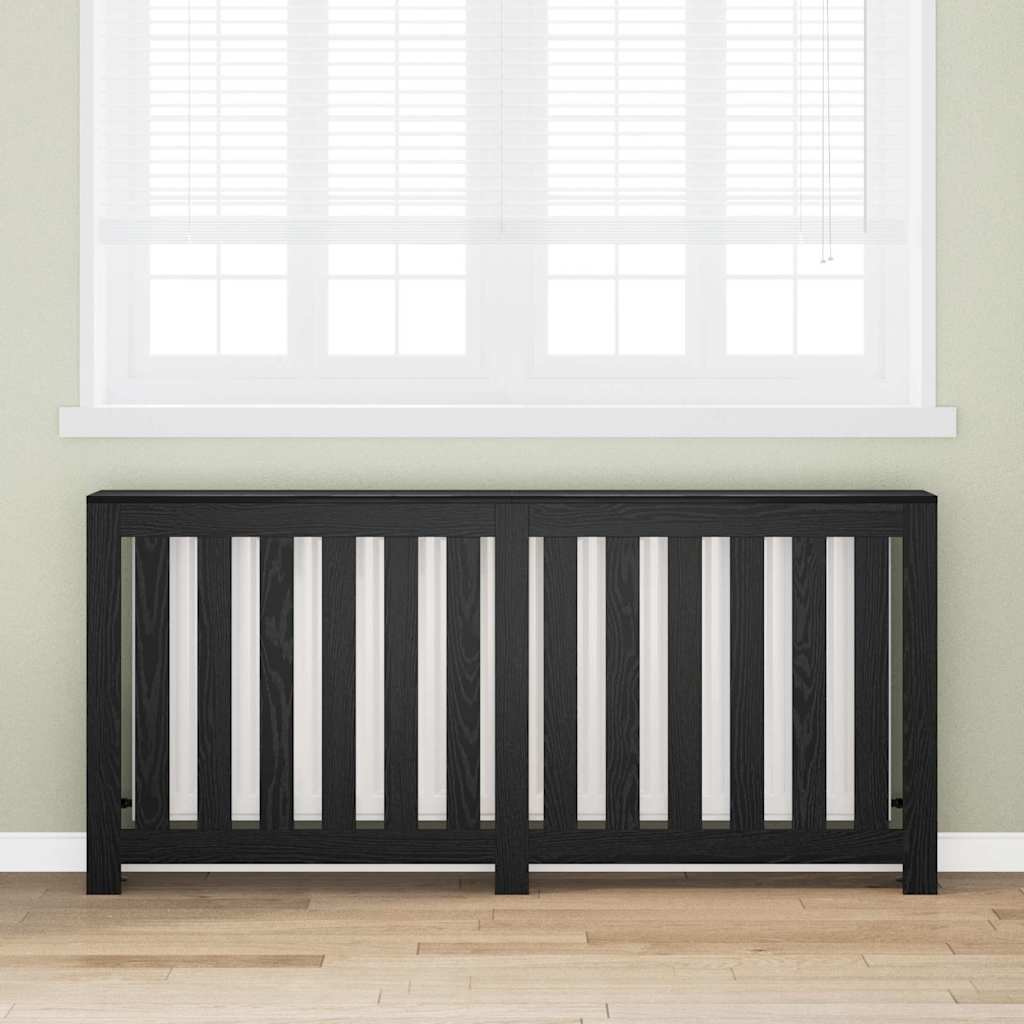 vidaXL Heizkörperabdeckung Schwarz Eichen-Optik 175 x 20 x 82 cm