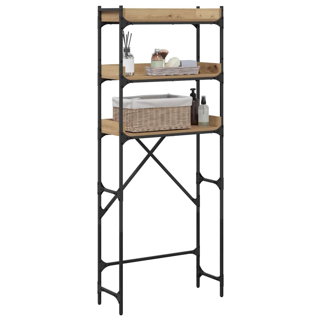 vidaXL Waschmaschinenregal mit Regal 67 x 25 x 163 cm Holzwerkstoff - Image 3