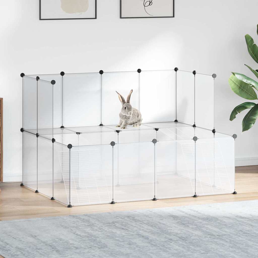 vidaXL Kleintierkäfig Transparent 143x107x93 cm PP und Stahl
