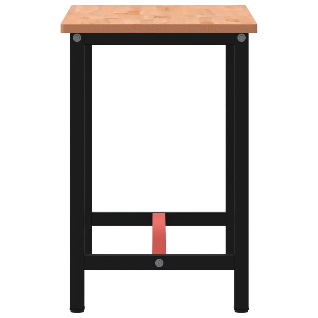 vidaXL Werkbank 115x55x81,5 cm Massivholz Buche und Metall - Image 4