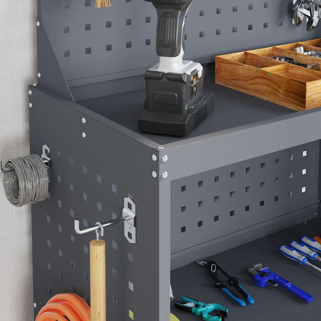 vidaXL Werkzeugwagen Anthrazit 65 x 35 x 111 cm Kaltgewalzter Stahl - Image 4