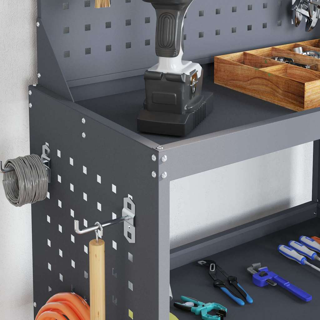 vidaXL Werkzeugwagen Anthrazit 65 x 35 x 111 cm Kaltgewalzter Stahl - Image 4