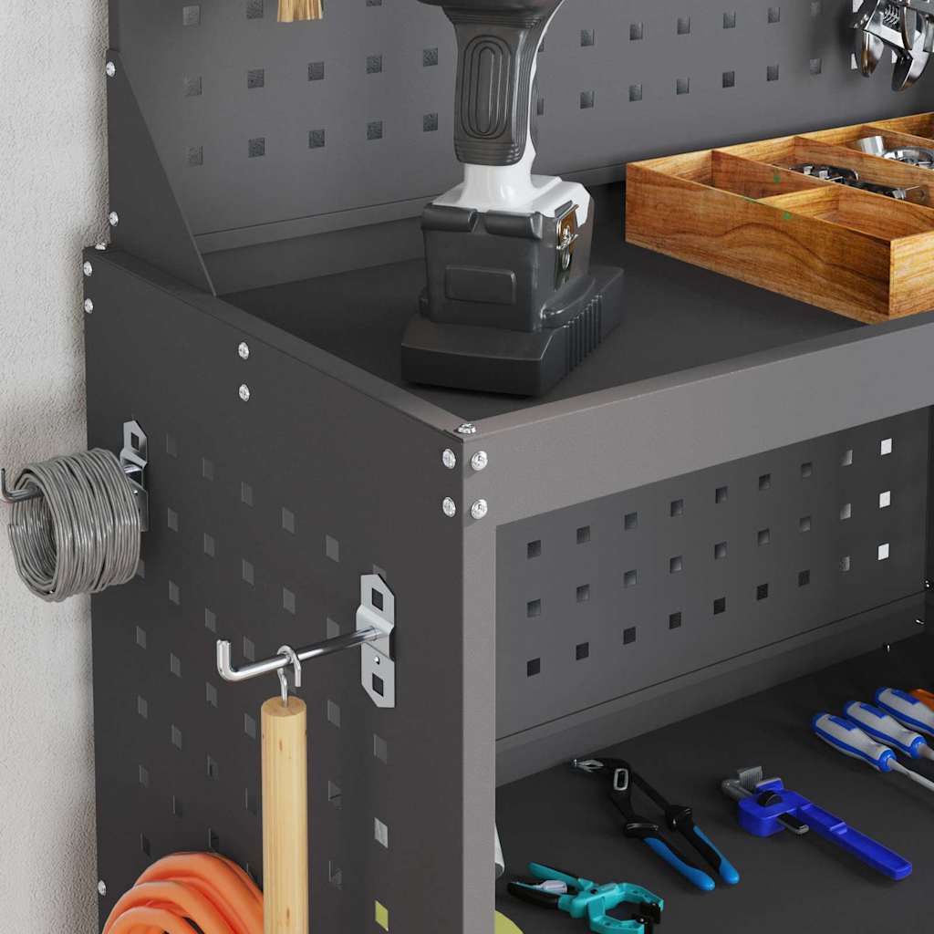 vidaXL Werkzeugwagen Schwarz 65 x 35 x 111 cm Kaltgewalzter Stahl - Image 4