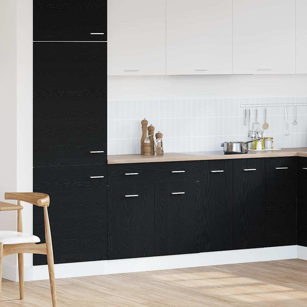 vidaXL Schrank mit Schublade mit Schubladen Riga Schwarz Eichen-Optik