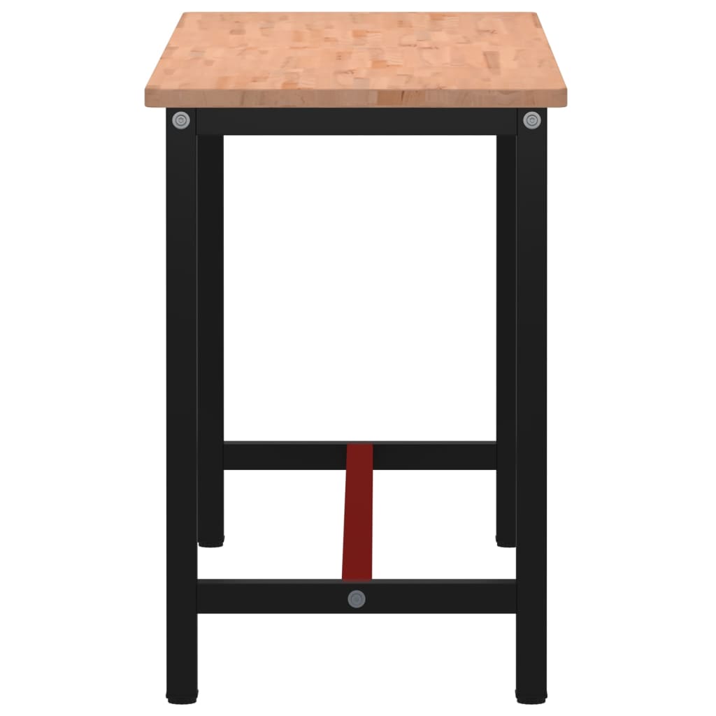 vidaXL Werkbank 150x55x81,5 cm Massivholz Buche und Metall - Image 4