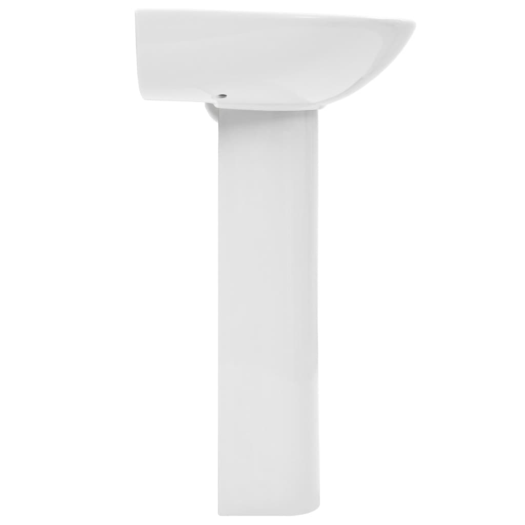 vidaXL Freistehendes Waschbecken mit Säule Keramik Weiß 520x440x190 mm - Image 4