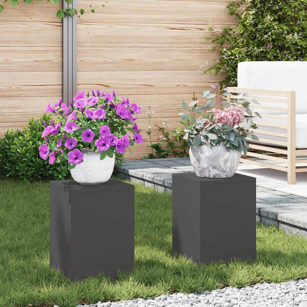 vidaXL Pflanzenständer 2 pcs Schwarz 24 x 24 x 35 cm Stahl