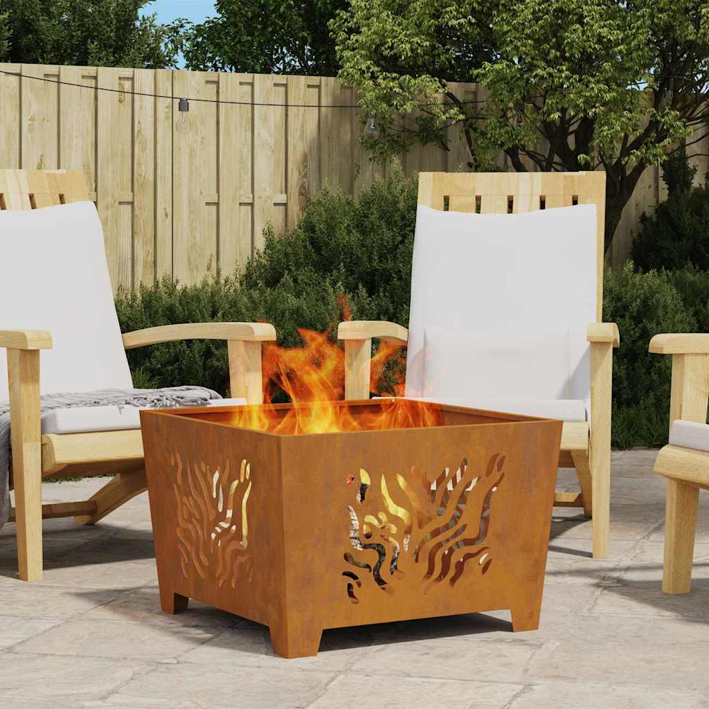 vidaXL Feuerstelle Braun 60 x 60 x 40 cm Stahl