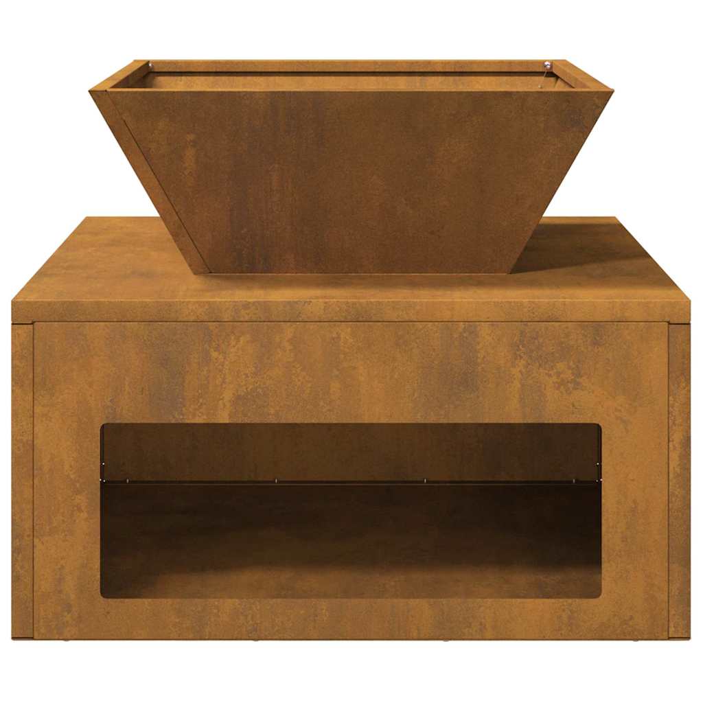 vidaXL Feuerstelle Rostig 50 x 50 x 40 cm Wetterfeststahl - Image 6