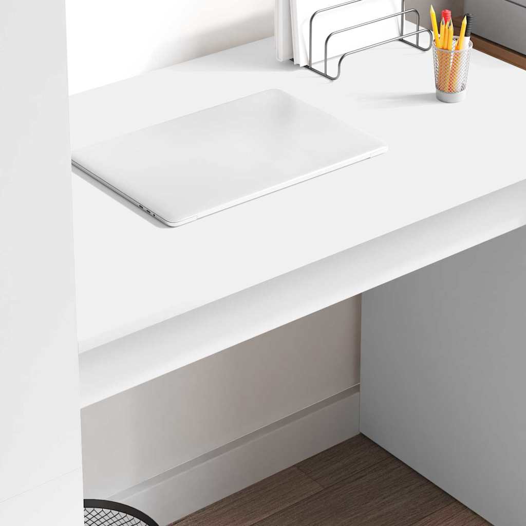 vidaXL Schreibtisch mit Regal Weiß 113 x 54 x 120 cm Holzwerkstoff - Image 4