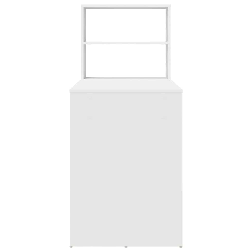 vidaXL Schreibtisch mit Regal Weiß 113 x 54 x 120 cm Holzwerkstoff - Image 6