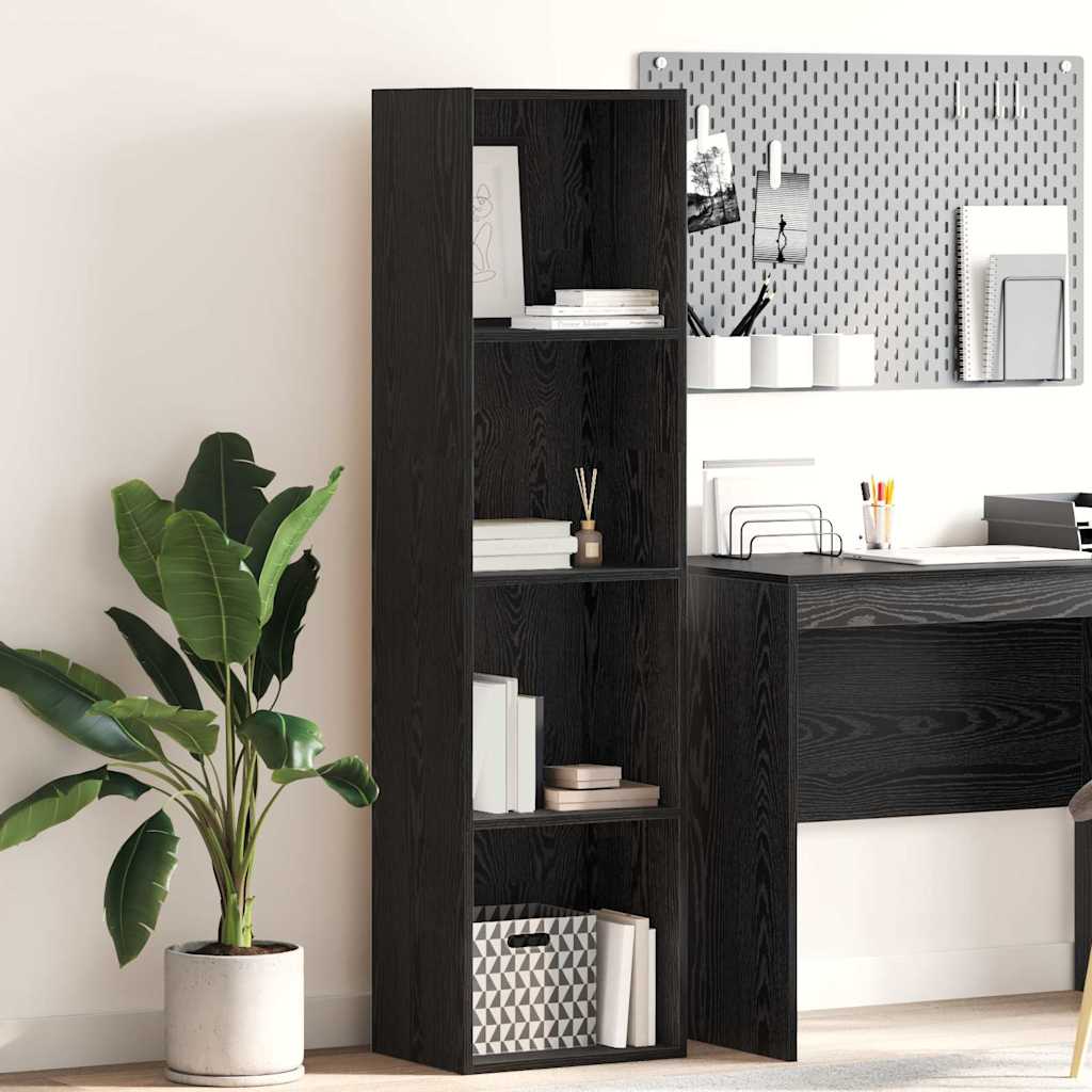 vidaXL Bücherregal Schwarz Eichen-Optik 40 x 30 x 152 cm Holzwerkstoff