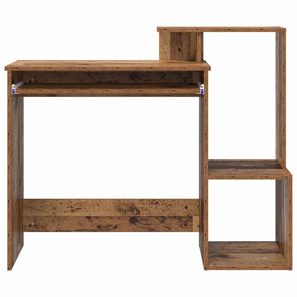 vidaXL Schreibtisch mit Regal Altholz 106 x 41 x 88.5 cm Holzwerkstoff - Image 6