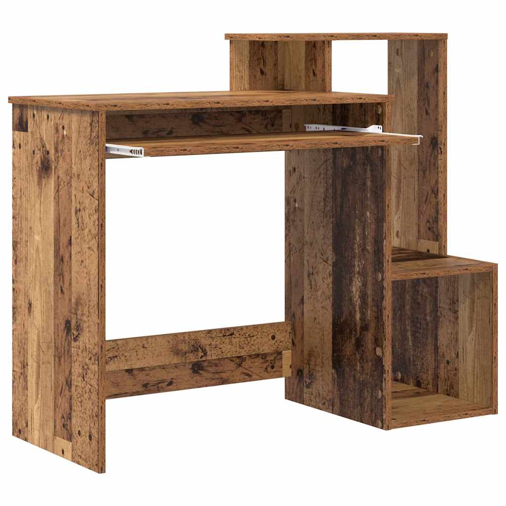 vidaXL Schreibtisch mit Regal Altholz 106 x 41 x 88.5 cm Holzwerkstoff - Image 5