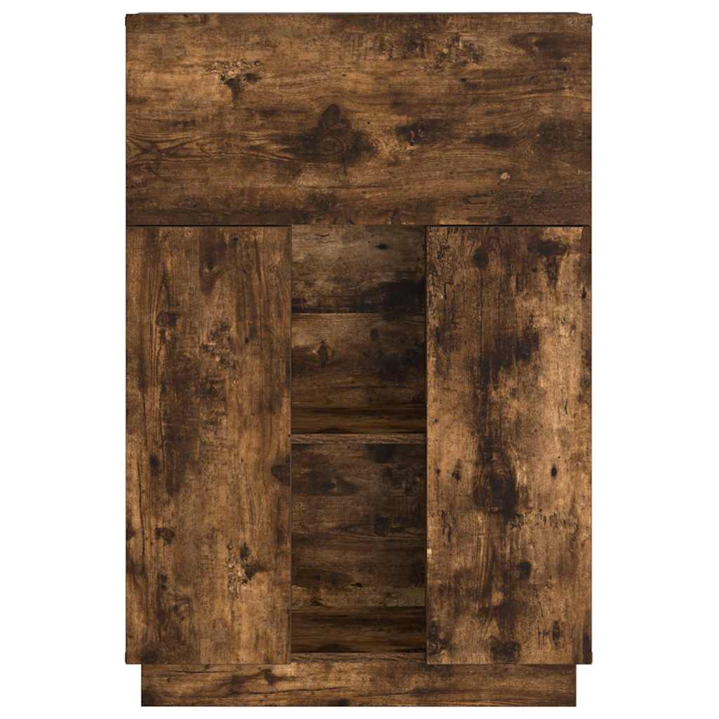 vidaXL Schreibtisch mit Regal Geräucherte Eiche 71.5 x 31.5 x 106.5 cm - Image 6