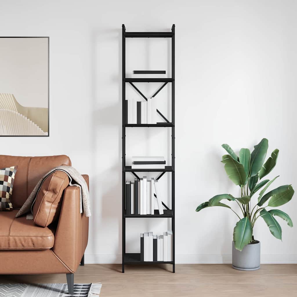 vidaXL Bücherregal Schwarz Eichen-Optik 40 x 30 x 188 cm Holzwerkstoff