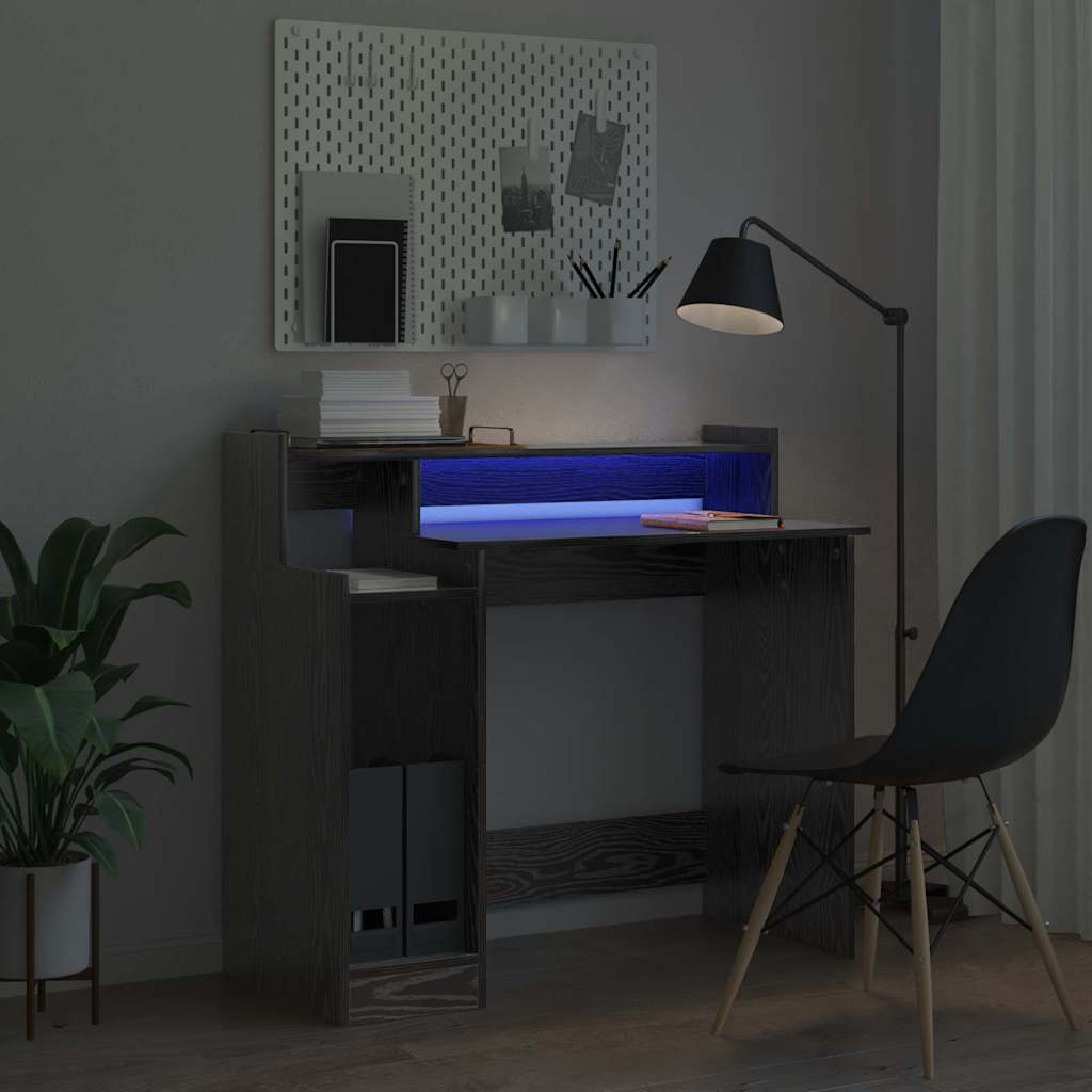 vidaXL Schreibtisch Schwarz Eichen-Optik 97 x 45 x 90 cm Holzwerkstoff - Image 6