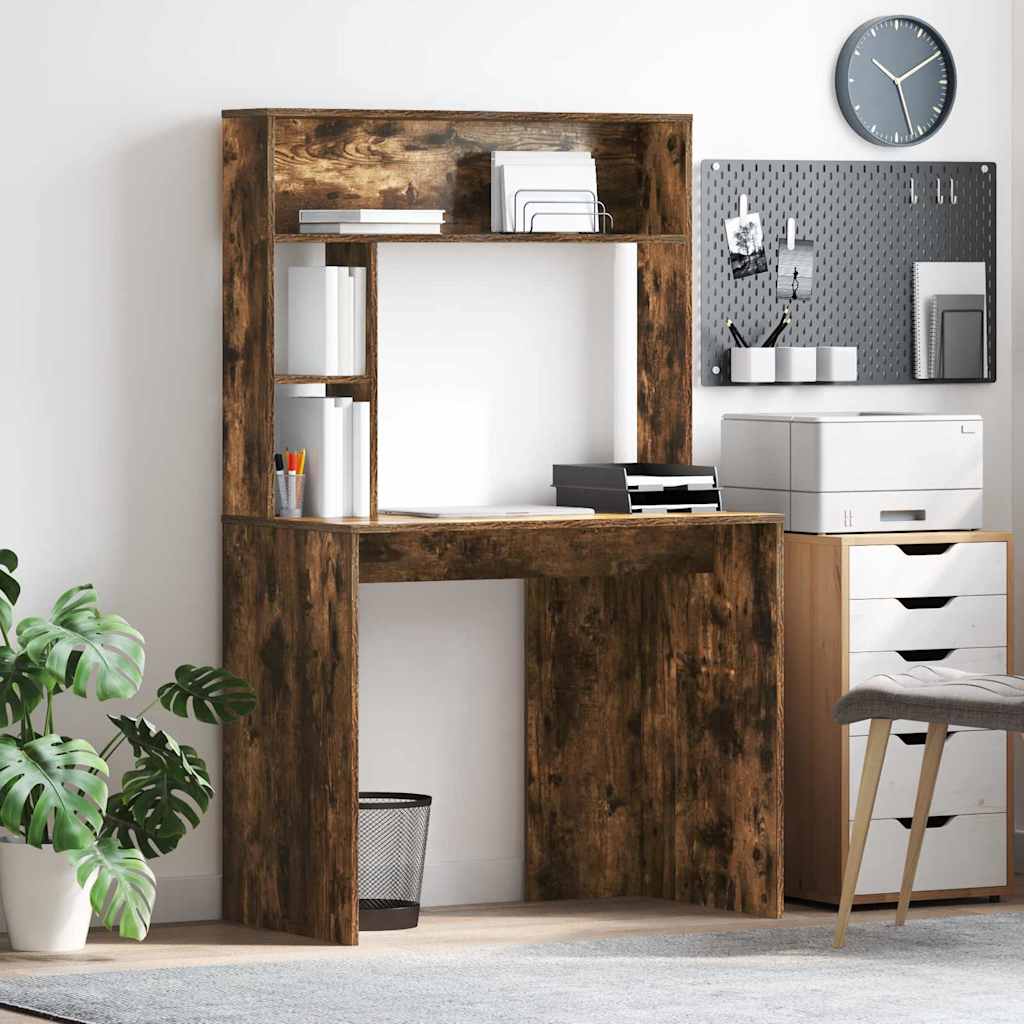 vidaXL Schreibtisch Geräucherte Eiche 91 x 50 x 149 cm Holzwerkstoff