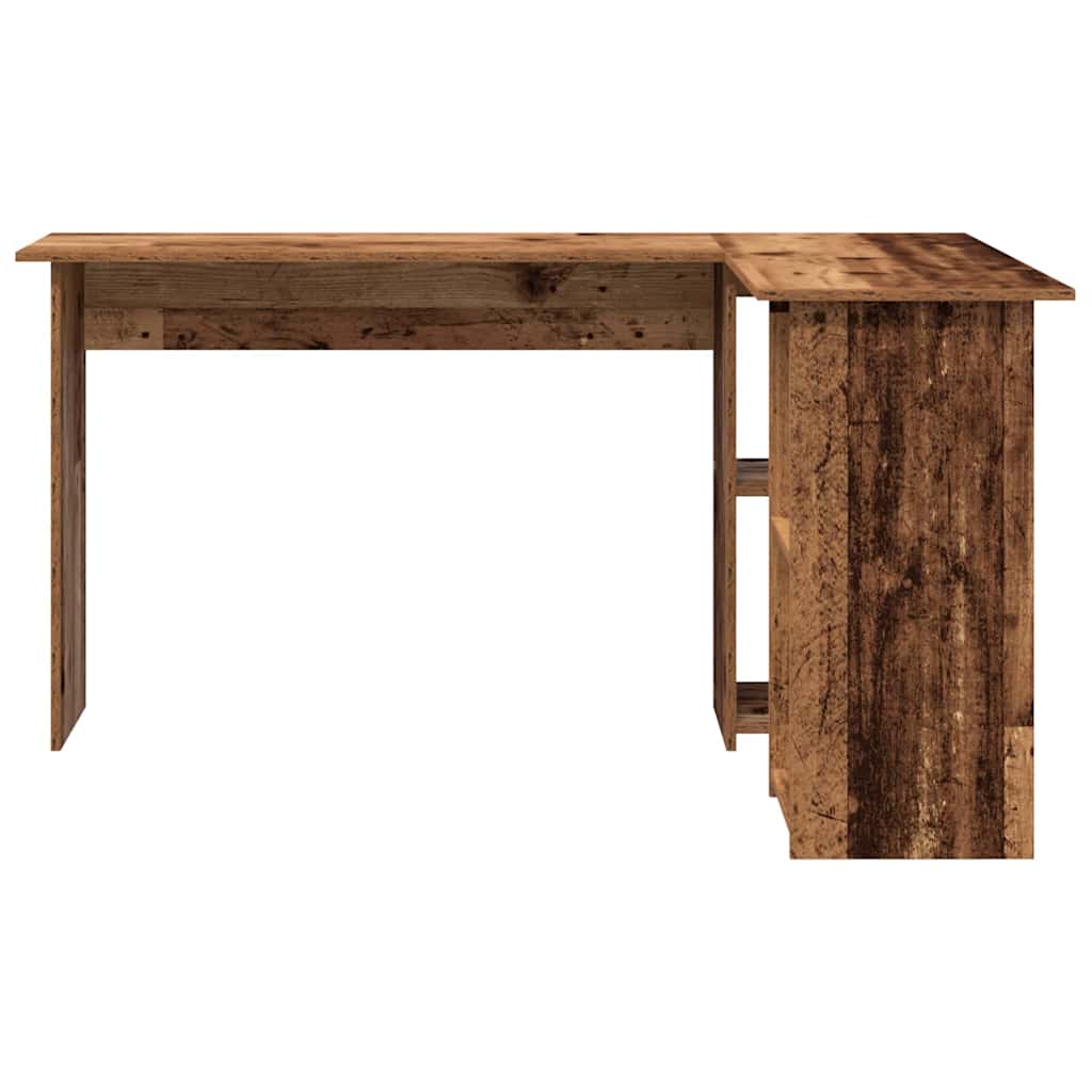 vidaXL Schreibtisch mit Regal Altholz 142 x 102 x 73 cm Holzwerkstoff - Image 5