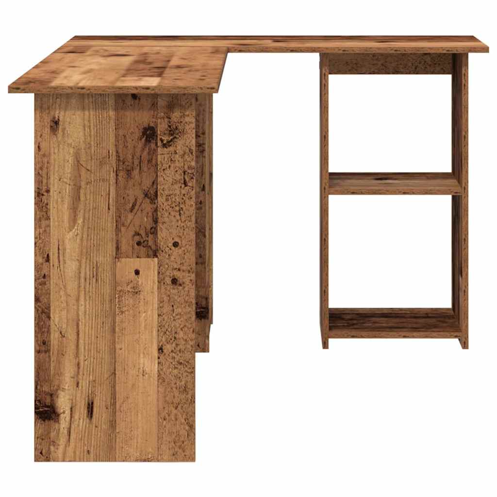 vidaXL Schreibtisch mit Regal Altholz 142 x 102 x 73 cm Holzwerkstoff - Image 6