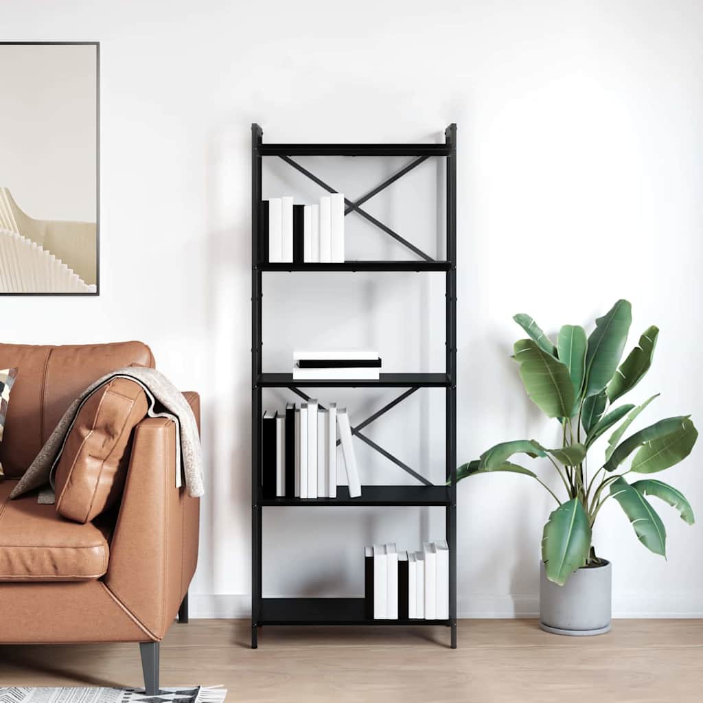 vidaXL Bücherregal Schwarz Eichen-Optik 60 x 30 x 153 cm Holzwerkstoff