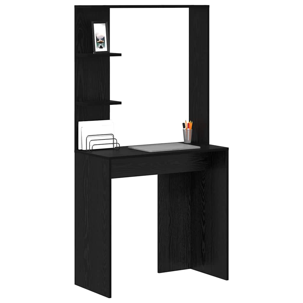 vidaXL Schreibtisch Schwarz Eichen-Optik 78,5 x 37 x 154,5 cm - Image 3