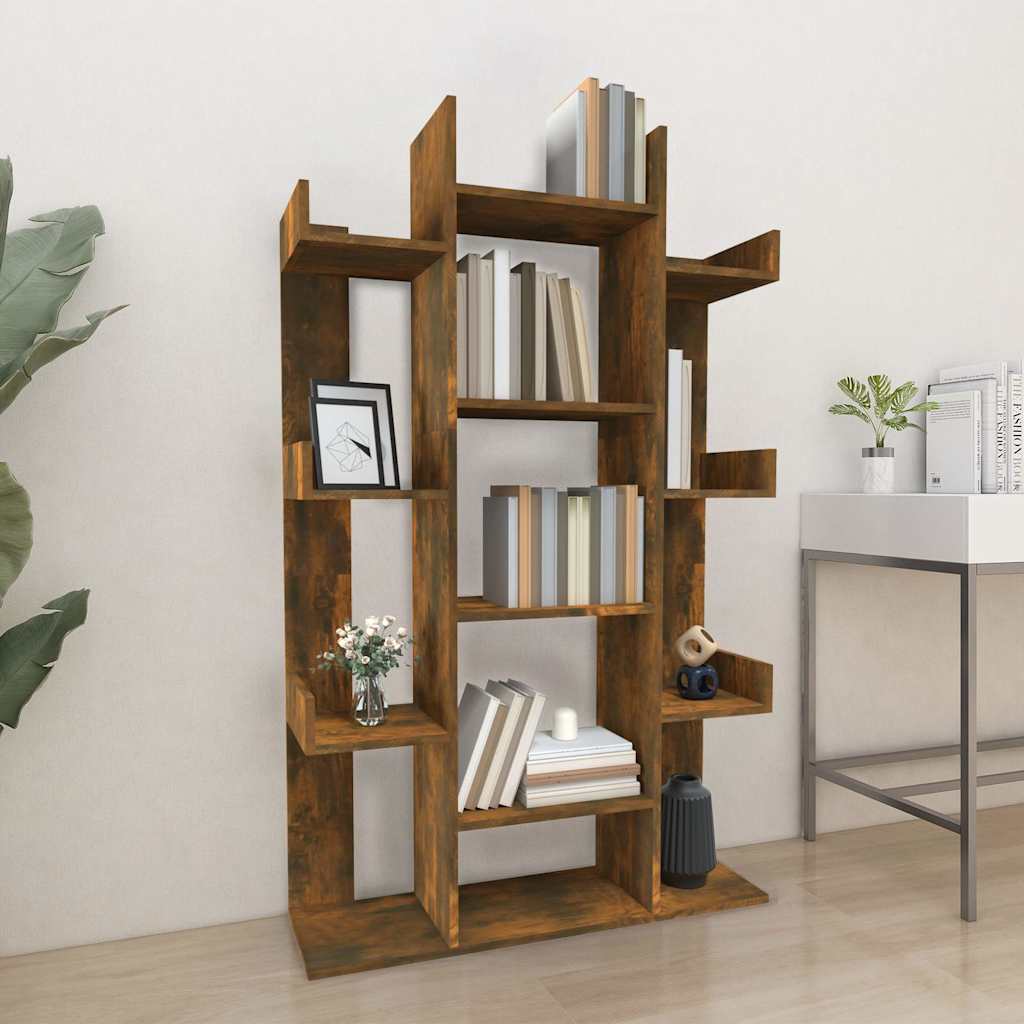 vidaXL Bücherregal Räuchereiche 86x25,5x140 cm Holzwerkstoff