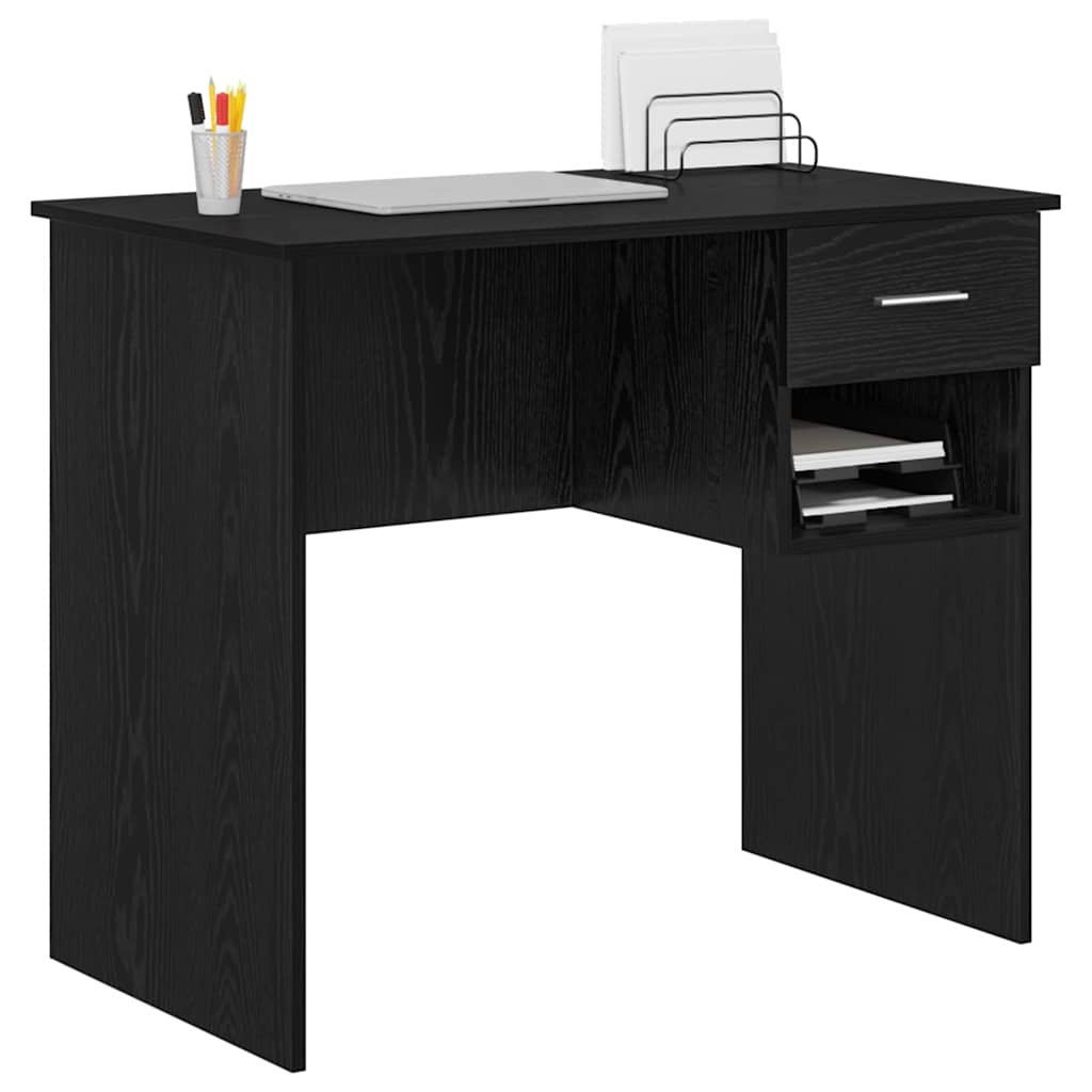 vidaXL Schreibtisch Schwarz Eichen-Optik 90 x 49 x 75 cm Holzwerkstoff - Image 3