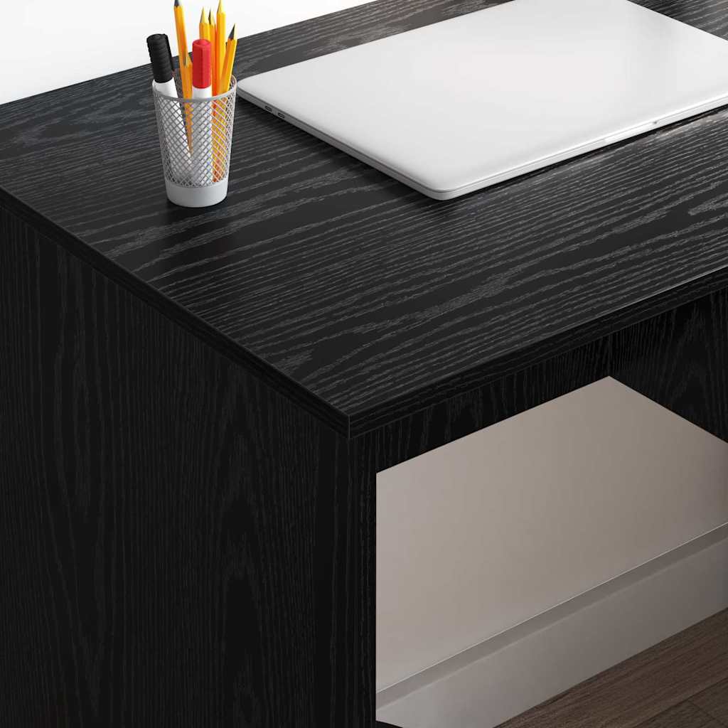 vidaXL Schreibtisch Schwarz Eichen-Optik 90 x 49 x 75 cm Holzwerkstoff - Image 4