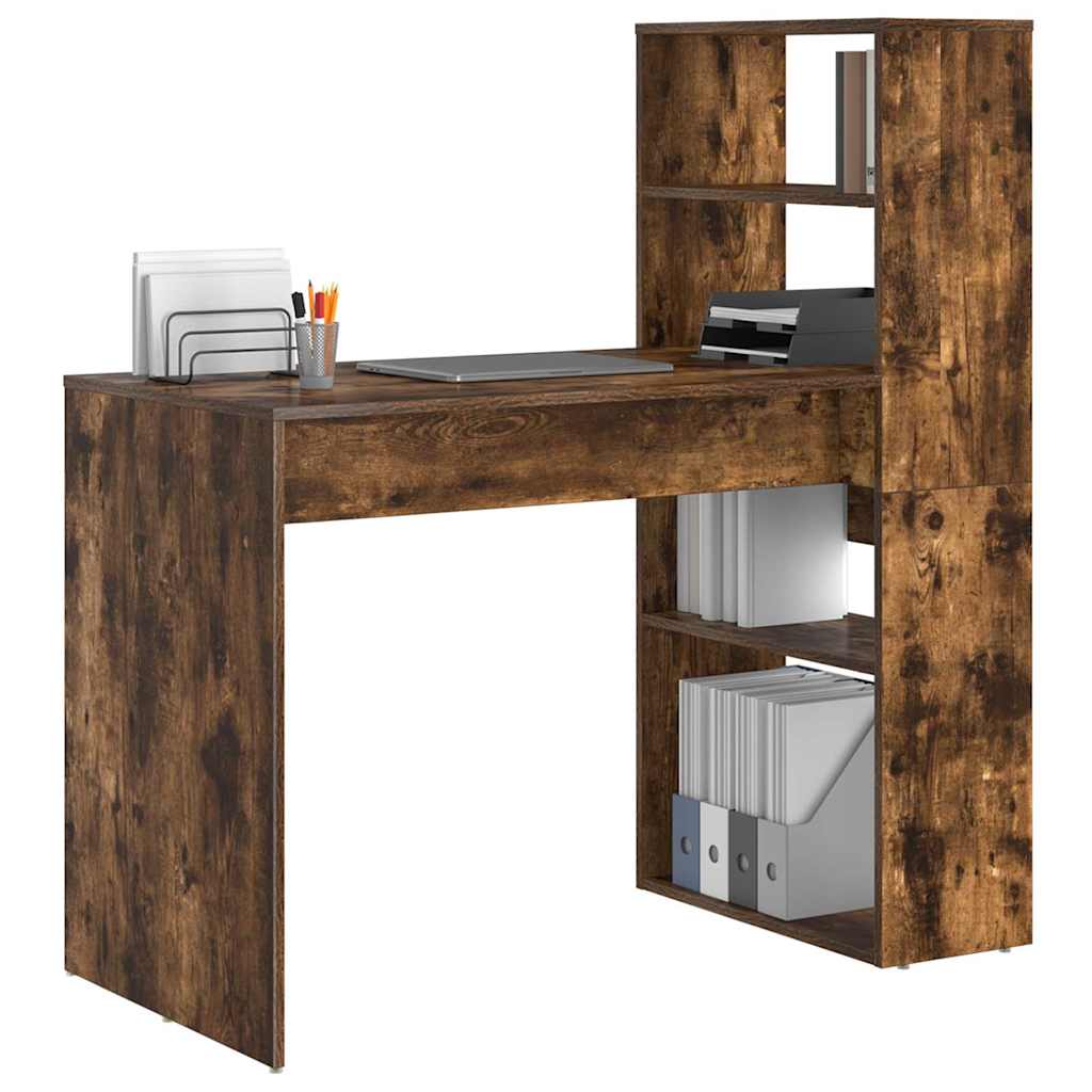 vidaXL Schreibtisch Geräucherte Eiche 113 x 54 x 120 cm Holzwerkstoff - Image 3