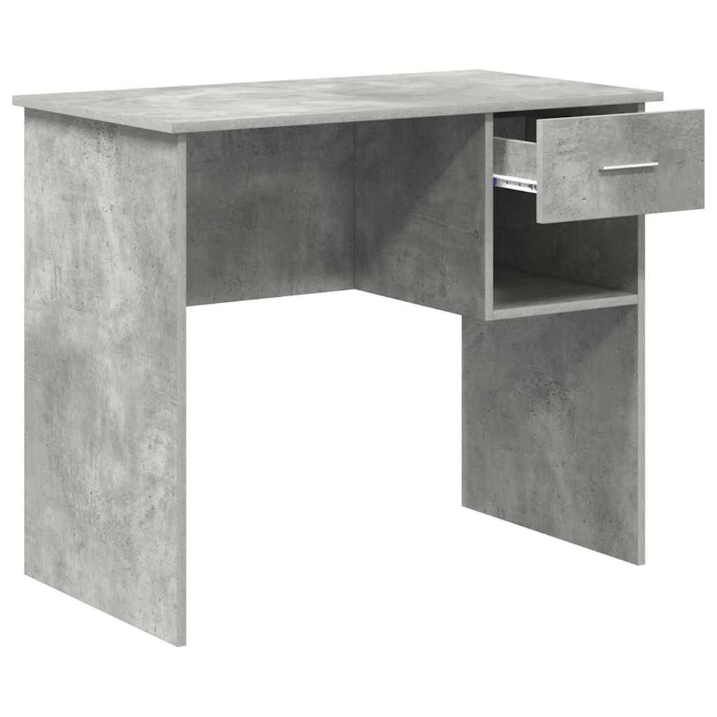vidaXL Schreibtisch mit Regal Beton Grau 90 x 49 x 75 cm Holzwerkstoff - Image 5