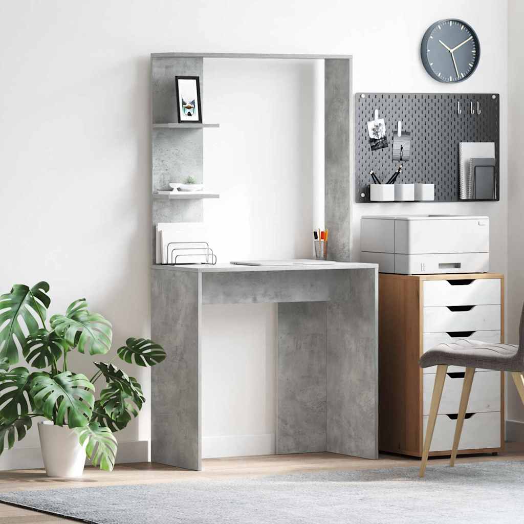 vidaXL Schreibtisch Beton Grau 78,5 x 37 x 154,5 cm Holzwerkstoff