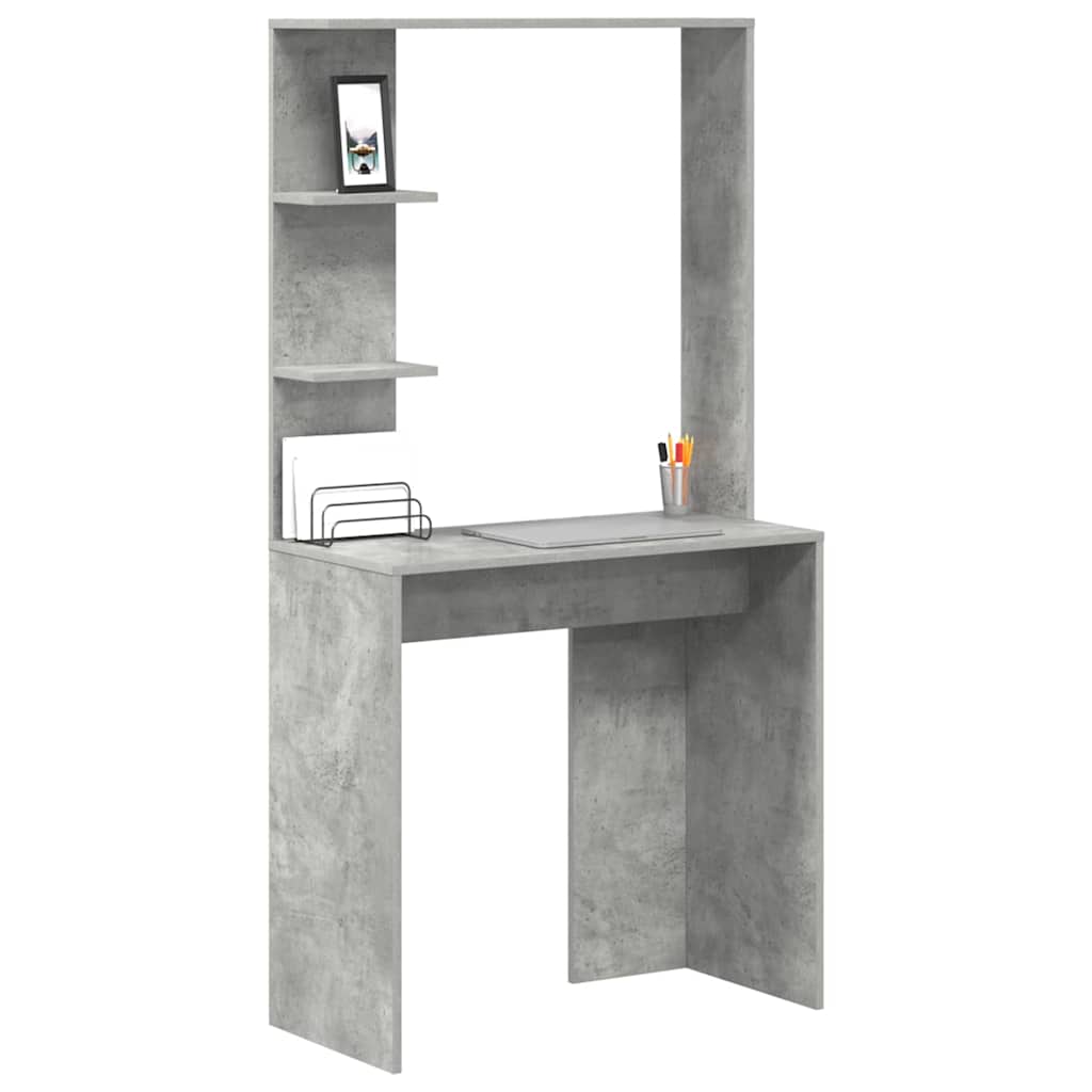 vidaXL Schreibtisch Beton Grau 78,5 x 37 x 154,5 cm Holzwerkstoff - Image 3