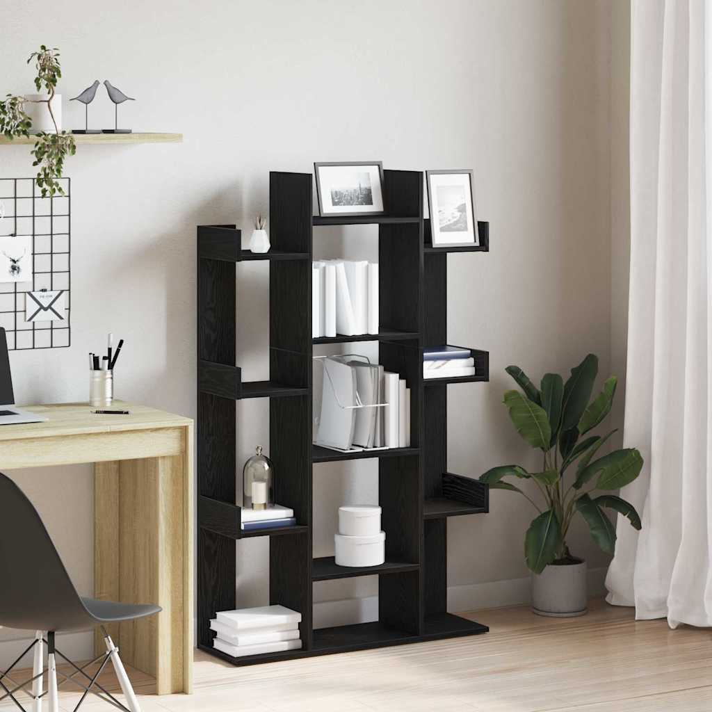 vidaXL Bücherregal Schwarz Eichen-Optik 86 x 25,5 x 140 cm