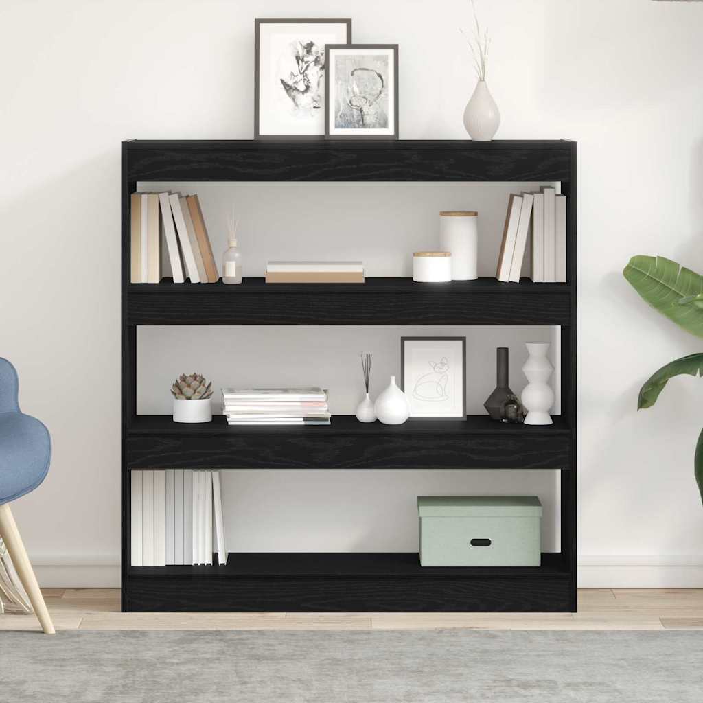 vidaXL Bücherregal Schwarz Eichen-Optik 100 x 30 x 103 cm