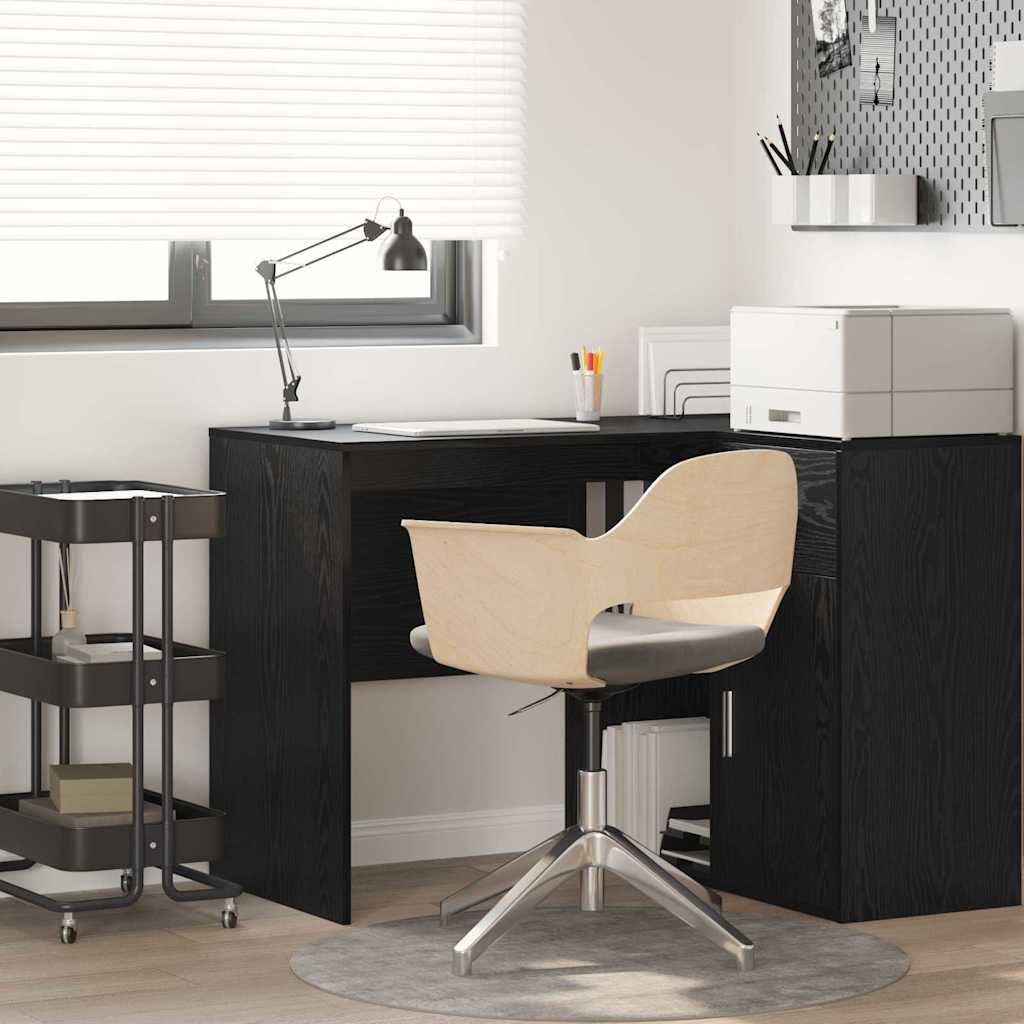 vidaXL Schreibtisch mit Regal Schwarz Eichen-Optik 102 x 50 x 75 cm
